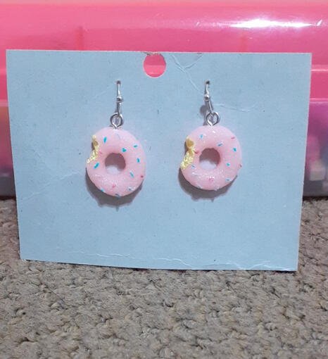 strawberry donuts earrings