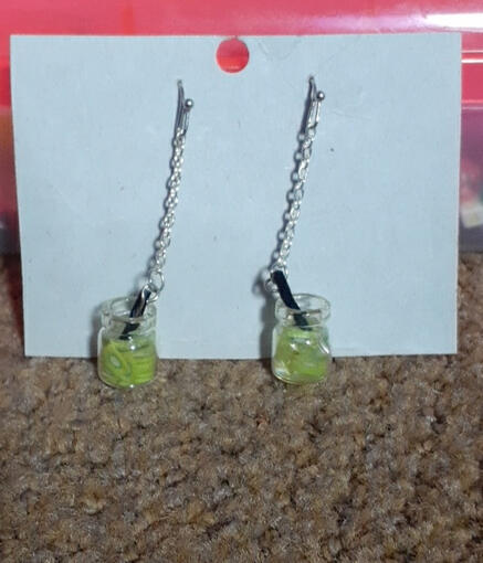 kiwi drink earrings