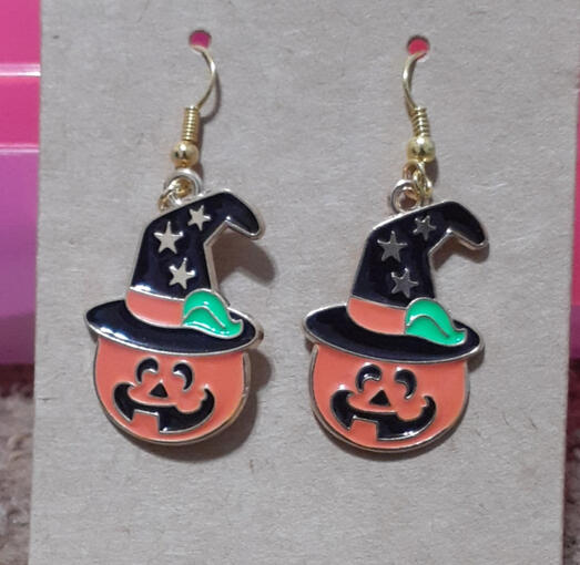 witch pumpkin earrings