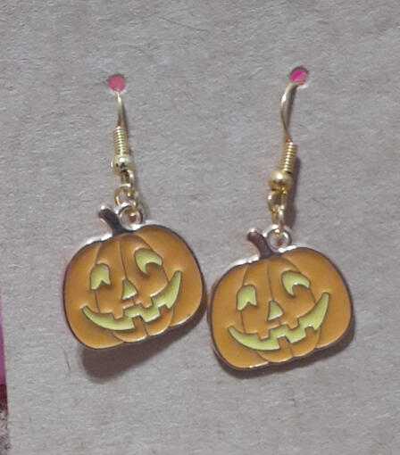 bright jack-o lantern earrings