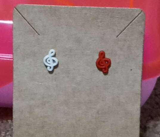 music note stud earrings