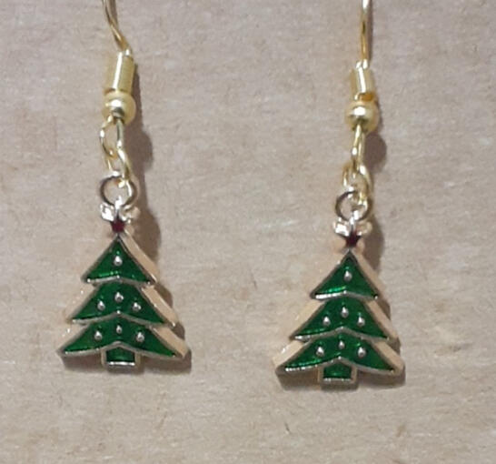 santa cat earrings