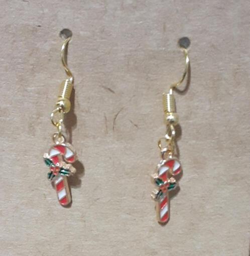 santa cat earrings
