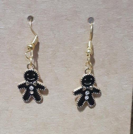 santa cat earrings